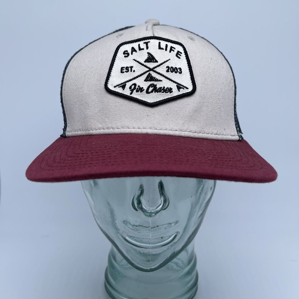 Salt Life Hat Cap Snap Back Fin Chaser Trucker Logo Outdoors Fishing Adjustable - Picture 2 of 10